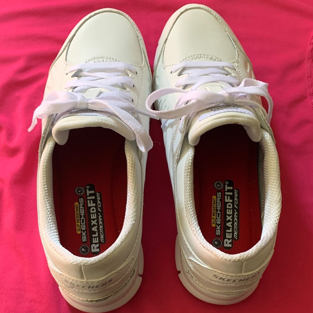 Skechers White Relaxed Fit Athletic Shoes